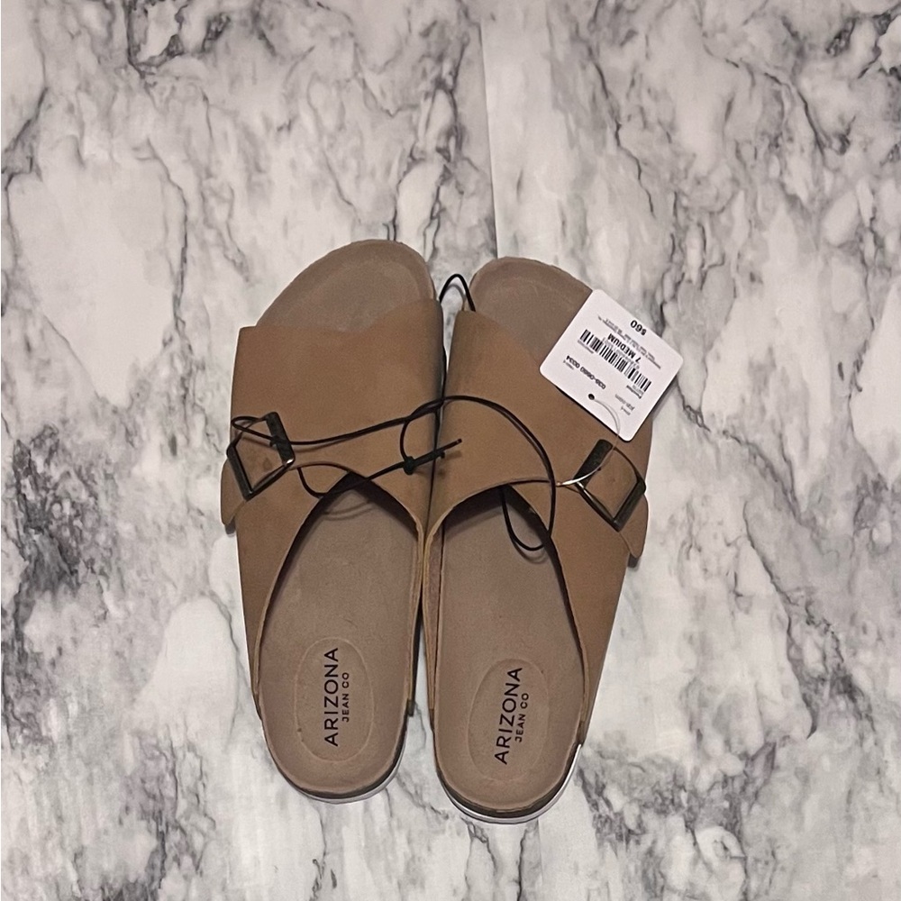 Arizona Tan Slide Sandals